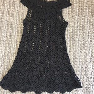 BCBG hand knitted dress see-through lace
